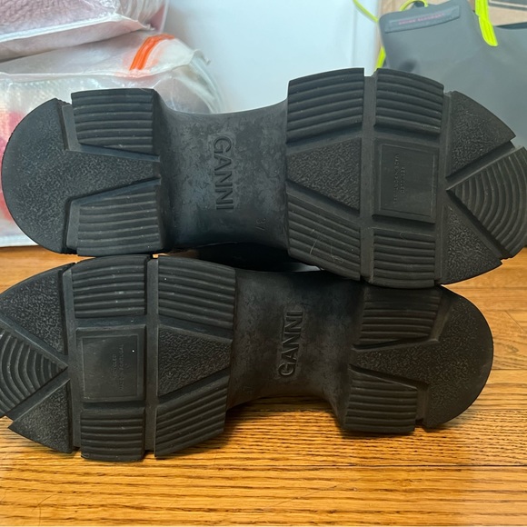 GANNI Black Rubber Ankle Boots - Picture 6 of 7